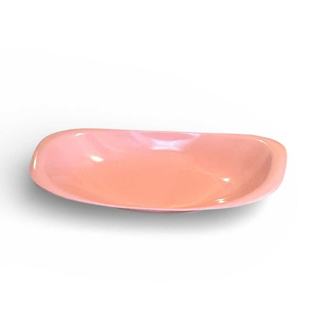 Vintage Boontonware Melamine Melmac Pink 14” Serving Dish Bread Bowl